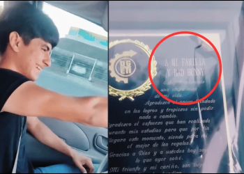 Joven se vuelve tendencia tras graduarse del Cbtis y dedicar su éxito a Bad Bunny