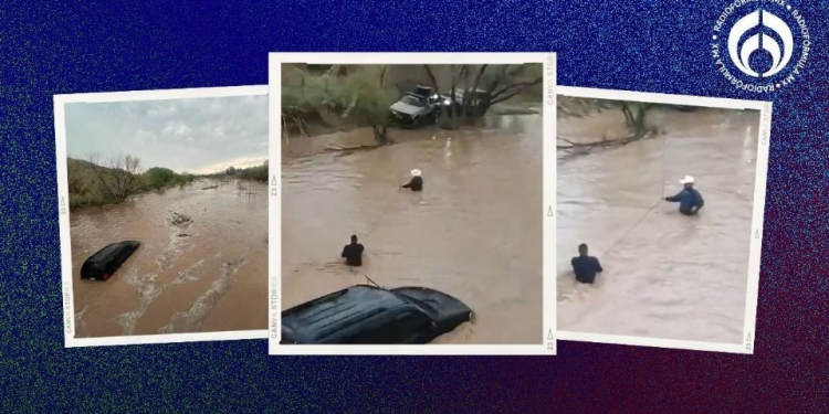 ‘El Héroe del Sombrero’: a familia atrapada en vehículo tras tormenta en Sonora