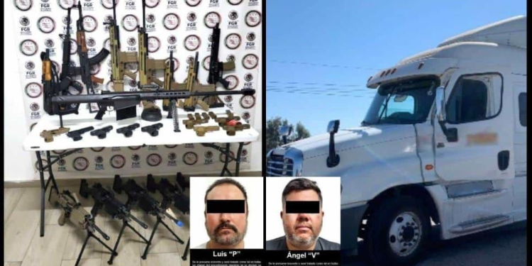 ¡Traían hasta un barret y 13 armas largas! Caen dos traileros en Sonora por transportar arsenal