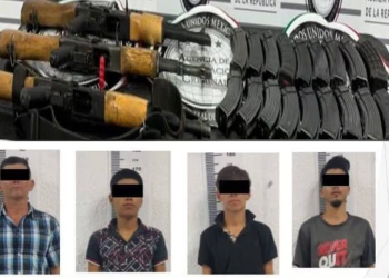 Detienen a cinco hombres con tres fusiles en la costa de Hermosillo