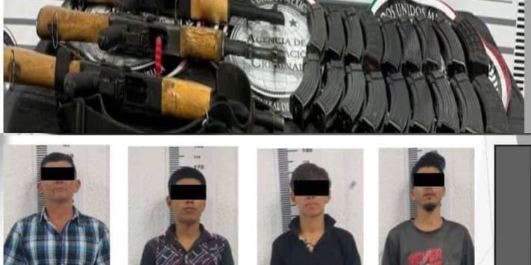 Detienen a cinco hombres con tres fusiles en la costa de Hermosillo