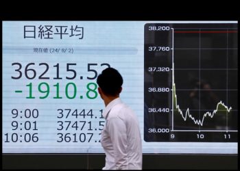 Bolsas de Asia abren con fuertes caídas el lunes