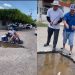“Practican” la pesca deportiva en baches de Ciudad Obregón