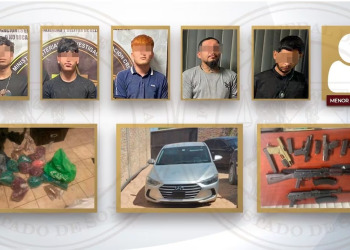 Desmantelan célula delictiva y detienen a menor de edad con arma de fuego en Sonora