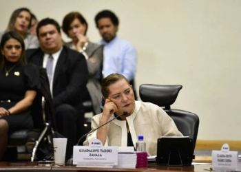 Cuestionan a Guadalupe Taddei sobre la contratación de su hijo en la ponencia de Yasmín Esquivel