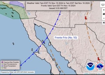 Frente Frío número 10 llegará a Sonora domingo y lunes