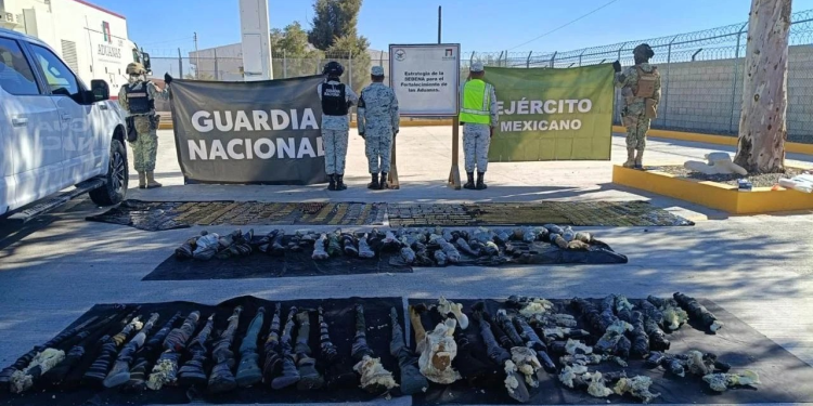 Asegura GN en aduana de Sonora más de 50 mil cartuchos y casi 60 armas