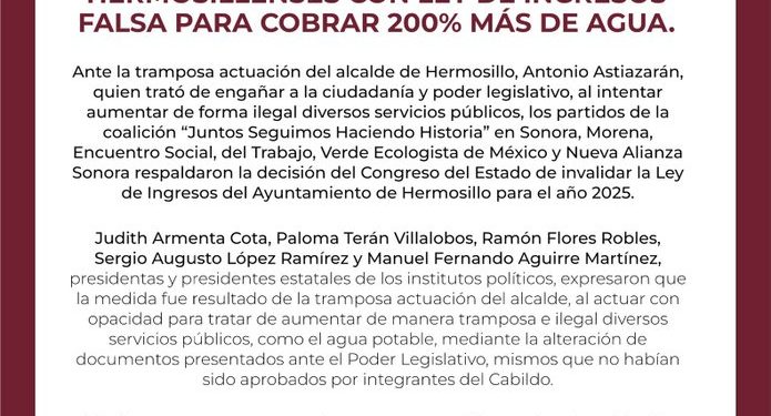 Denuncian intento de aumento en servicios y multas en Hermosillo