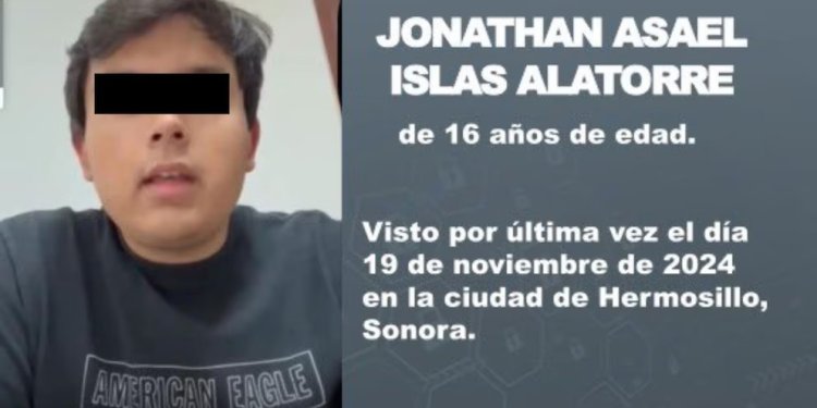 Imputan por secuestro a Jonathan Asael “N”, adolescente reportado como desaparecido en Sonora