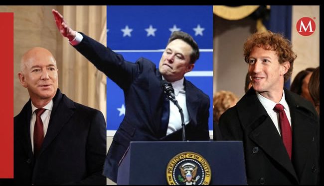 Musk, Bezos y Zuckerberg ganan más de 14 mil mdd en el primer día de Trump como presidente de EU