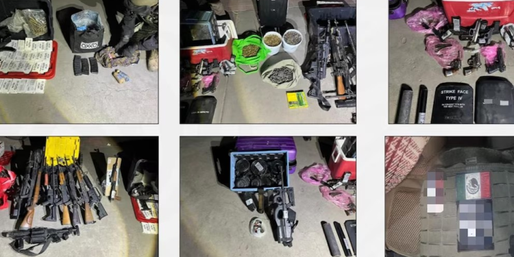 Militares decomisan armas, granadas y equipo táctico en tres municipios de Sonora