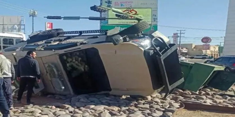 Vuelca Camión del Ejército Mexicano en Hermosillo; Hay Un Lesionado