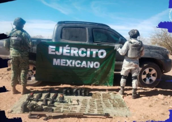Guardia Nacional incauta arsenal bélico en Trincheras, Sonora