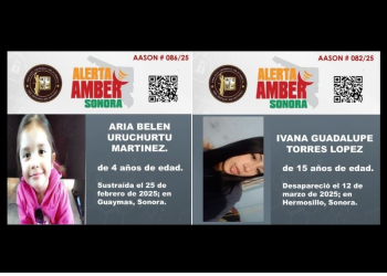 Activa FGJE alertas AMBER por desaparición de una menor y una adolescente en Guaymas y Hermosillo