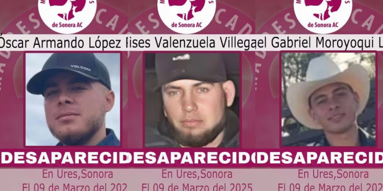 Localizan con vida a 3 jóvenes privados de la libertad en Sonora; estaban desaparecidos desde el 9 de marzo
