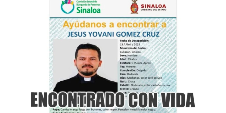 Sacerdote Desaparecido en Culiacán Encontrado Vivo en Obregón, Sonora