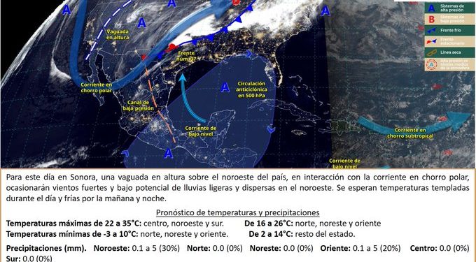 Pronostican lluvias para Sonora este fin de semana