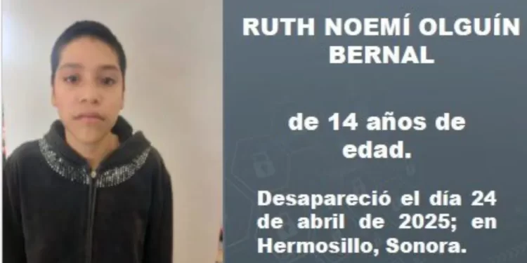 Activan Alerta Amber por Desaparición de Ruth Noemí de 14 Años en Hermosillo