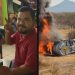 Conductor muere calcinado tras volcar su tractocamión cargado de gasolina en Sonora; bomberos combaten siniestro