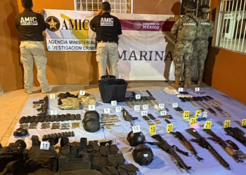 Aseguran 10 armas de fuego, droga y equipo táctico tras cateo de domicilio en Sonora; autoridades inician investigaciones