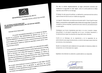 Empresario reconoce labor del ex Secretario de SP Víctor Hugo Enríquez García en carta enviada a Durazo