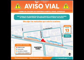 Iniciará Ayuntamiento de Hermosillo rehabilitación de crucero de Periférico Norte e Israel González