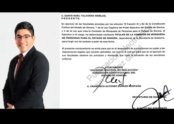 Dante Noel Talavera Nieblas es el nuevo titular de la Comisión de Búsqueda de Personas en Sonora
