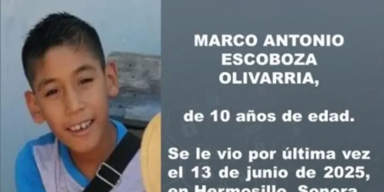 Activan Alerta Amber por Marco Antonio de 10 Años Desaparecido en Hermosillo