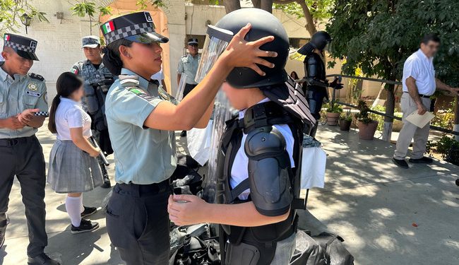 En Sonora, Guardia Nacional realiza acciones de proximidad social en escuela de nivel básico