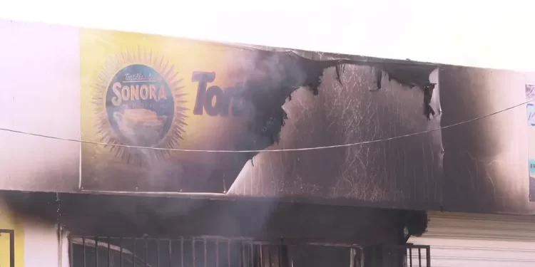 Se Incendia Tortilleria en Colonia San Ángel en al Sur de Hermosillo