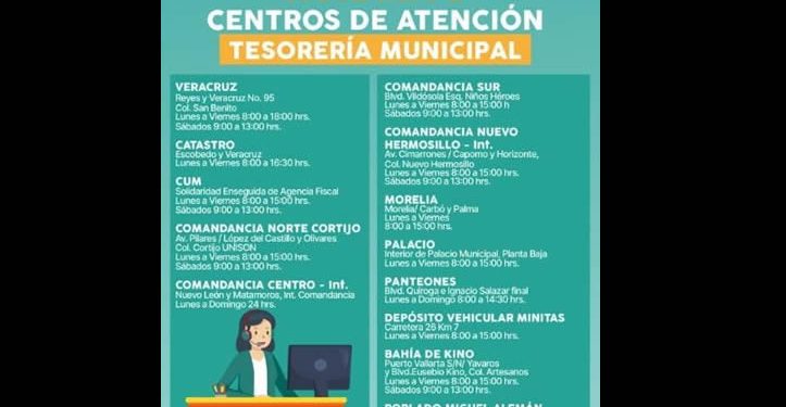 Estas vacaciones atenderán los 13 Centros de Atención de Tesorería Municipal