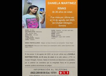 Levantan a joven mujer de 26 años en Cajeme