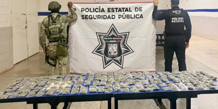 Autoridades aseguran más de 30 kilos de mariguana en Sonora