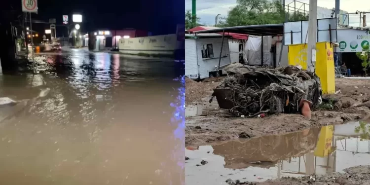 Inundaciones en Hermosillo; Vehículos Fueron Arrastrados
