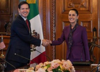 Marco Rubio llega a Palacio Nacional para reunirse con Claudia Sheinbaum bajo fuerte comitiva de seguridad