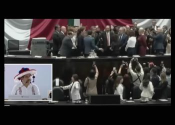 En 3 minutos y sin mensaje alguno, Rosa Icela entrega Primer Informe de Sheinbaum al Congreso