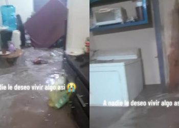 Mujer lloró desconsolada al perder todo por el huracán Lorena