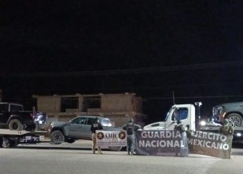 Guardia Nacional asegura 4 vehículos en Sonora con reporte de robo en EU