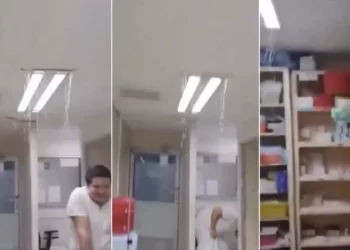 Raymond provoca inundación en el IMSS de Empalme