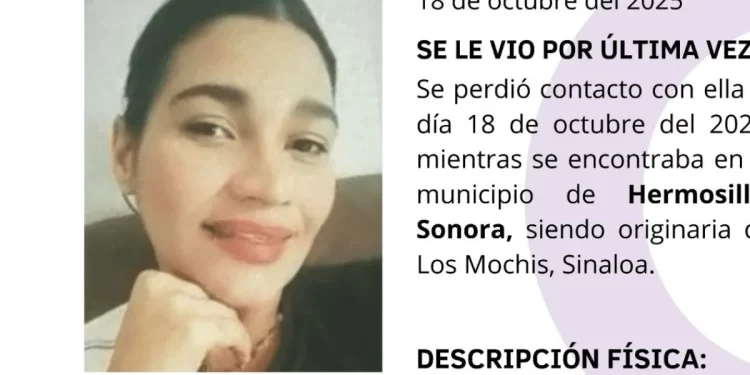 Familiares solicitan apoyo para localizar a joven mochitense desaparecida en Hermosillo