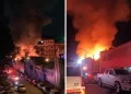 Fuerte incendio cerca de la garita de Nogales, Sonora