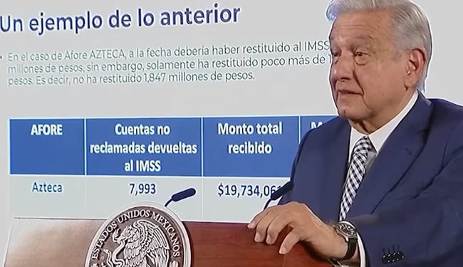 Afore Azteca no regresó 1,780 millones al IMSS: Presidente; 'es mentira': Salinas
