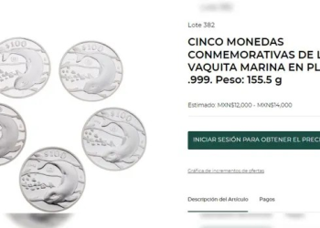 Esta moneda de plata sobre la vaquita marina se VENDE hasta en $14 mil