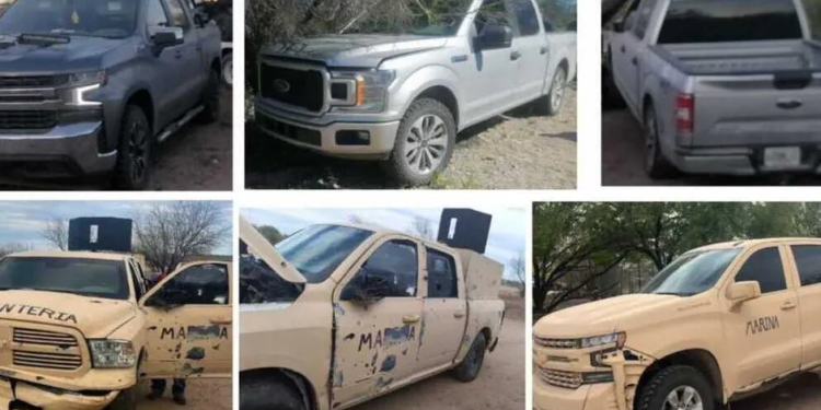 Aseguran drogas, armamento, municiones y cinco camionetas