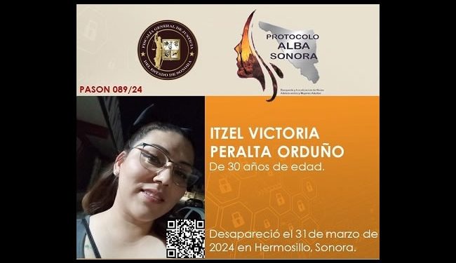 Reportan desaparición de mujer en Hermosillo; activan Protocolo Alba para su localización