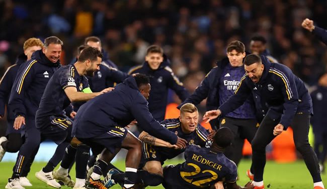 Termina Real Madrid con reinado de Manchester City en penales