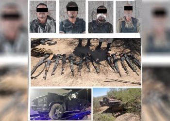 Detienen a cinco personas y decomisan armas y drogas en Sonora