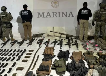 Decomisan arsenal y equipo táctico en Sonora tras enfrentamiento entre marinos y sujetos armados