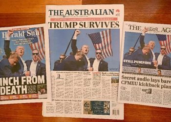 Trump llega a Milwaukee para convención republicana en calidad de “héroe”