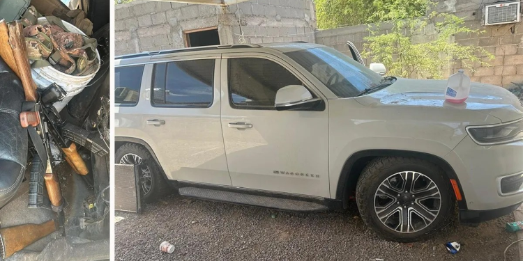 Decomisan armas de alto calibre, vehículos blindados y narcóticos durante cateo en Sonora